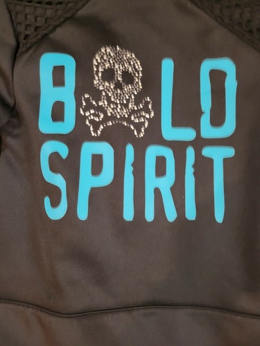 Disney Jacket D'Signed Zipper Girls Size S (7/8) Black "BOLD SPIRIT" Bones Skull - Picture 2 of 12