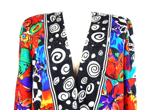 DIANE FREIS S/M ORIGINAL Print 2-teiliger Anzug Tunika Jacke & ärmelloses Tank - Bild 3 von 15