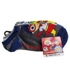 Ryans World Boys Socks No Show 6 Pack Shoe Size Large 3-9 New