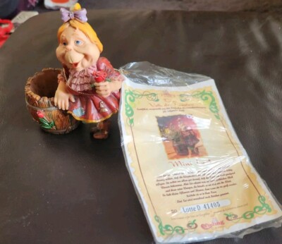 1999 Vintage kleine Resign Leaf Collection Holland Figur Übertopf, Chip, lesen