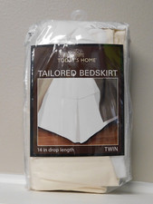 Todays Home Tailored Bed Skirt - 14  Drop Dust Ruffle Twin - Off White 39x75