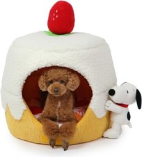 PET PARADISE SNOOPY Dog Pet Bed Cake House Cuddler with Mascot 2-Way JAPAN NEW