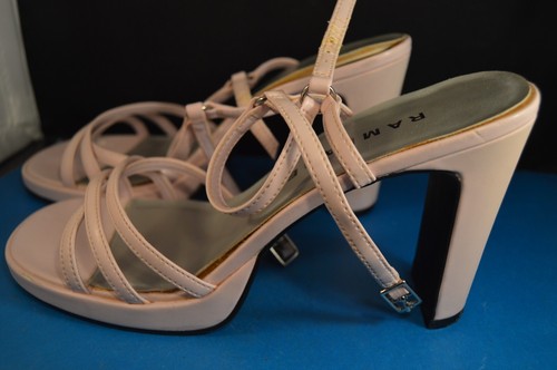 Pink RAMPAGE "Party City" Strappy SHOES Size 8 1/2 sexy cool 3 1/2" Heels Sandal - Picture 7 of 14
