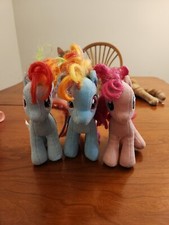 TY Aurora My Little Pony rainbow dash, Pinkie Pie Plush lot of 3