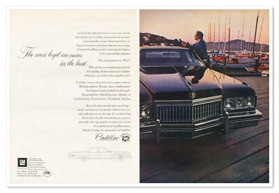 Print Ad GM Cadillac Most Loyal Car Owner Vintage 1972 2-Page Advertisement