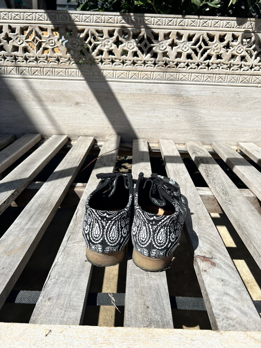 Supreme Clarks Wallabee Black Paisly Shoe | eBay