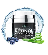 Retinol Cream for Face & Neck, Collagen Moisturizer, Day & Night Cream for Women