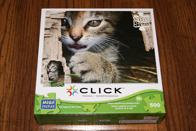 PLAYFUL KITTEN CUTE TABBY KITTY CAT 500 XL PC. CLICK MEGA PUZZLE FREE S/H! BCR