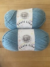 Lot of 2 New Skein Lion Brand Yarn Feels Like Butta Yarn Dusty Blue