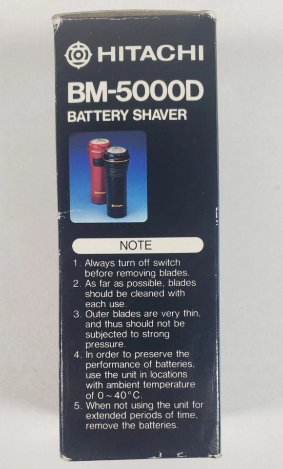 Barbeador a Bateria Hitachi BM-5000D Compacto Viagem Navalha Preto Japão Novo Estoque Antigo - Imagem 4 de 4
