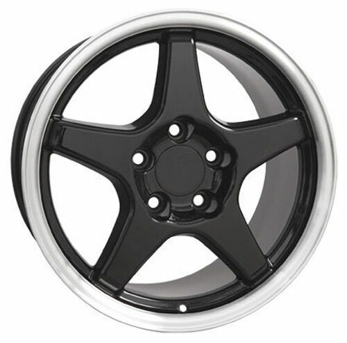 17x11 17x9 5 Wheels Fit Corvette Camaro ZR1 Style Black Rims Staggered 