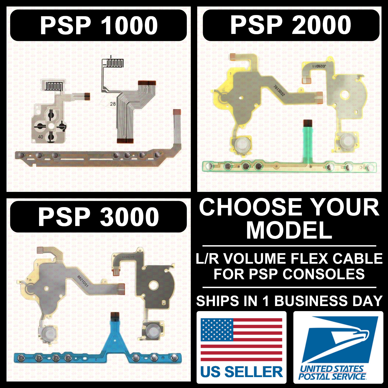 Flex Cable for Sony PSP 1000/2000/3000 Keypad L/R Left Right Volume Key Ribbon