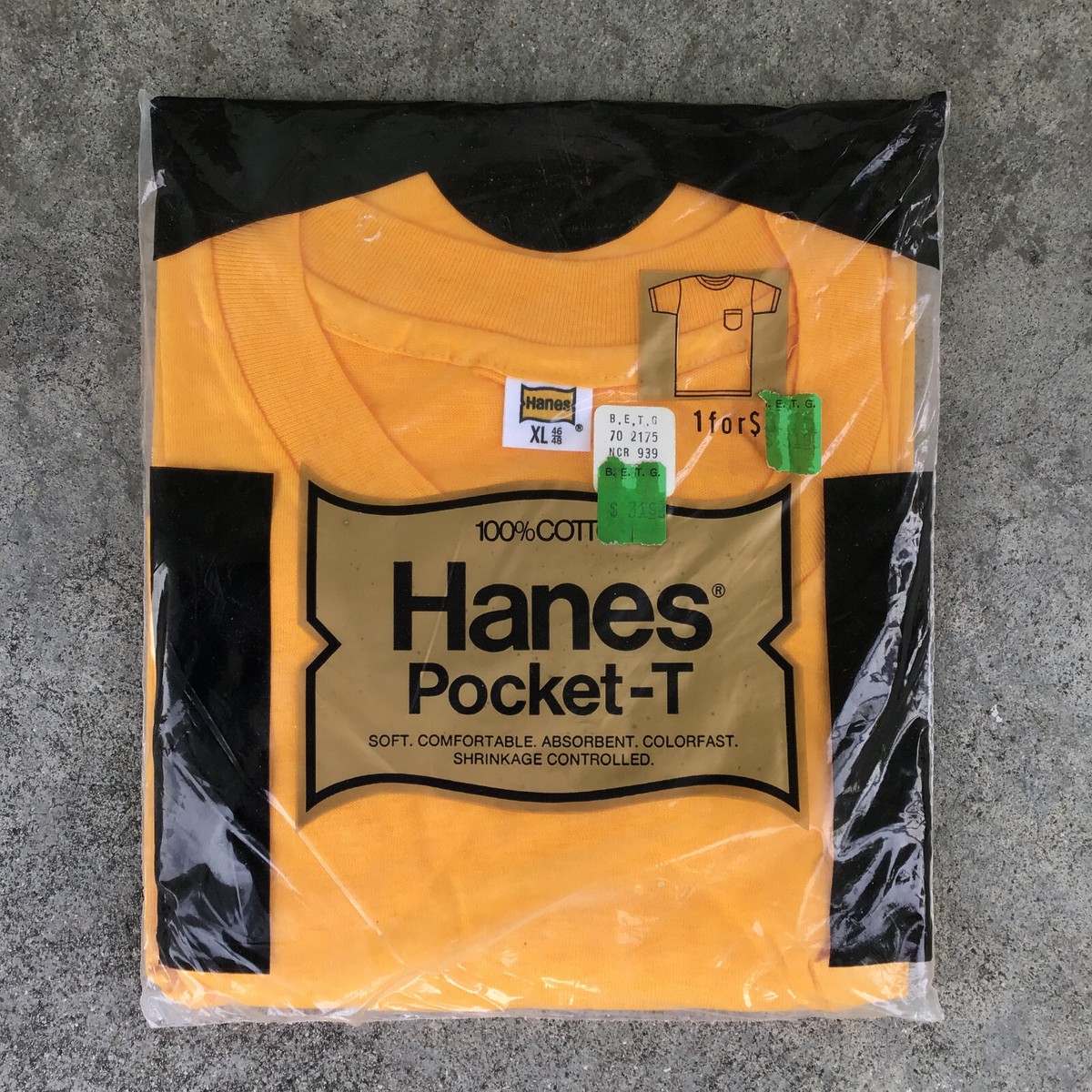 T-shirt De Surf Vintage Hanes Années 80 - Orange - Taille L - Fabriqué Aux USA - Happy Shirts