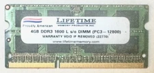 Lifetime 4gb Laptop Memory DDR3 1600 SODIMM PC3-12800