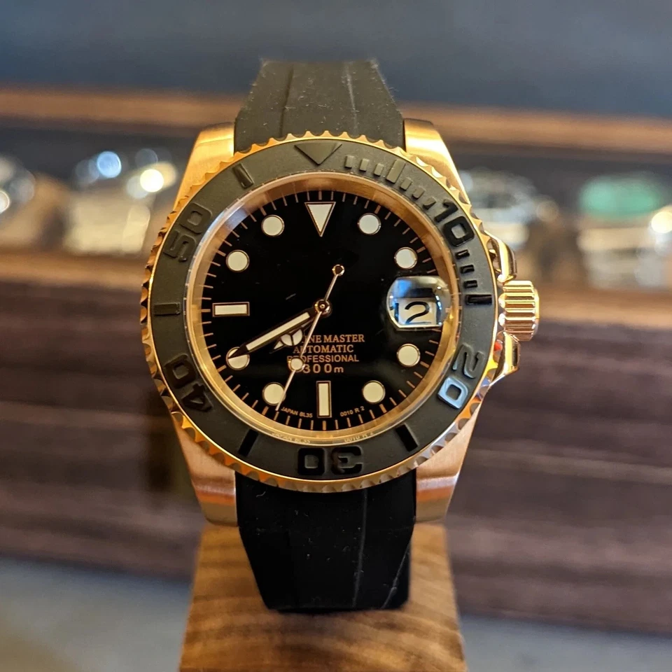 40mm Rose Gold Yacht Master Style Sk Mod Watch w/ NH35 Automatic Movement - Image 3 of 4