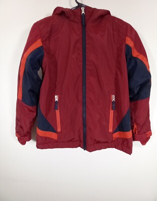 Lands End Kids S Coat Red, Blue Orange Quilted Lined Snow Ski Jacket 