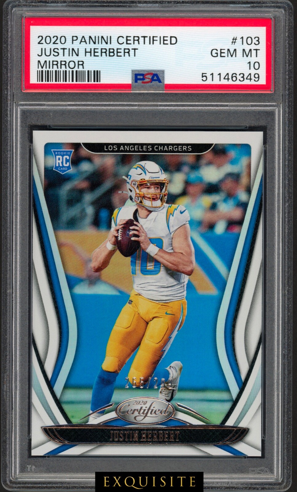 Justin Herbert 2020 Panini Certified Mirror #103 PSA 10 GEM MINT Rookie /299