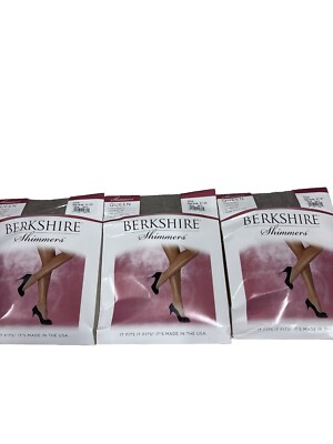 Berkshire womens Plus-size Queen Ultra Sheer Control Top Pantyhose 3 Pack