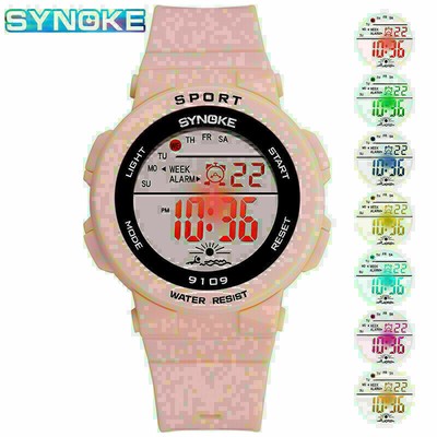 Student Digital Water-resisant Watch Colorful Luminous Multifunction Alarm Watch