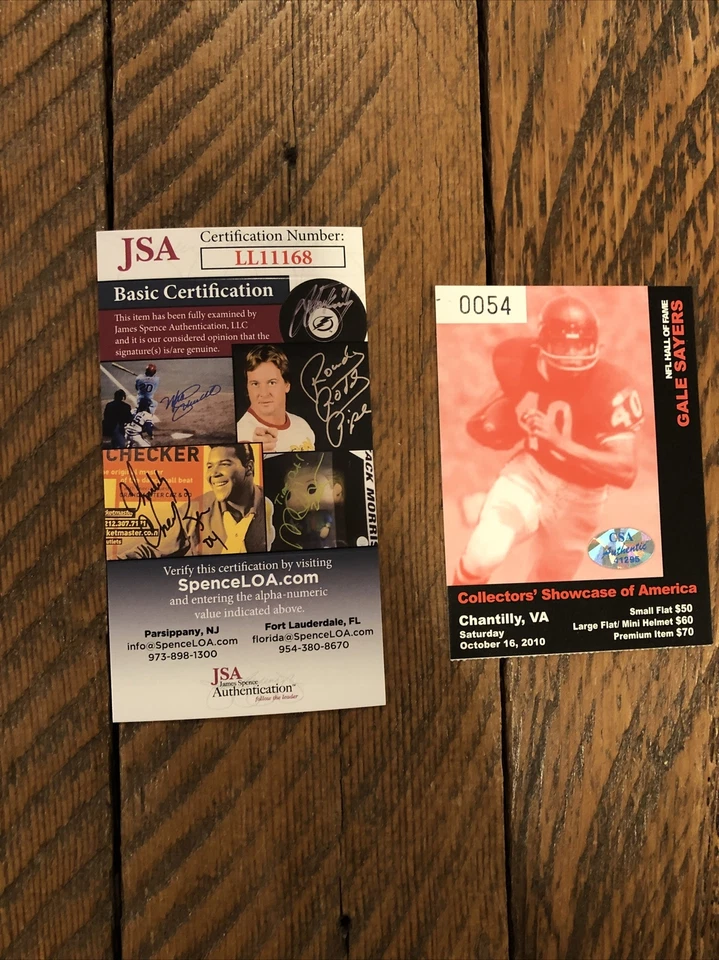 FOTO AUTOGRAFIADA FIRMADA 16X20 de Gale Sayers ¡Certificada por la JSA! Bears HoF Foto 4 de 4