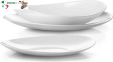 Prometeo Servizio da tavola Ovale di Tendenza, con 6 Piatti Piani, 6 Piatti Fond