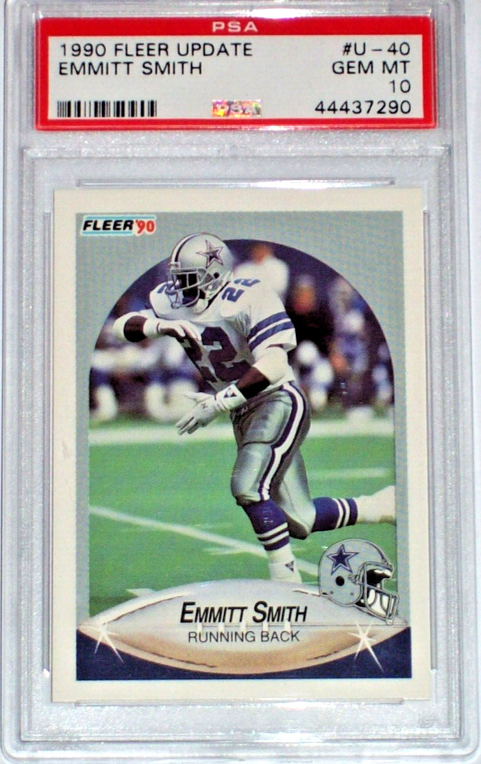 1990 Emmitt Smith rookie #U-40 Fleer Update PSA 10 Dallas Cowboys