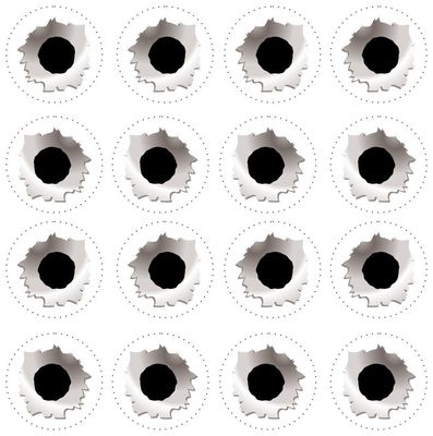 Set 16x sticker decal vinyl car bike bumber bullet hole