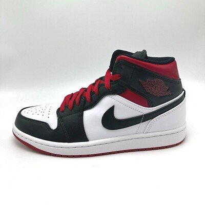 Air Jordan 1 Mid Gym Red Black Toe Men's Shoes DQ8426-106 sz 8-14