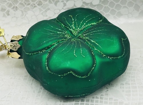 Ornamento a forma di quadrifoglio soffiato a mano. Usato - Foto 4 di 10
