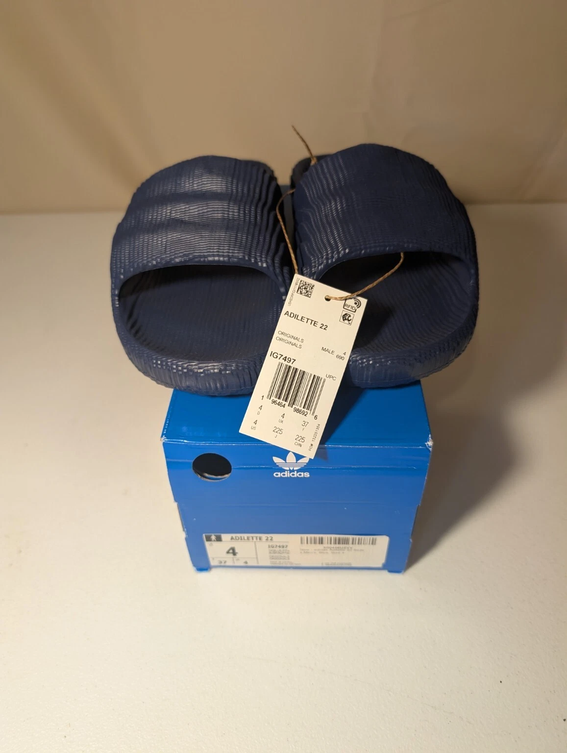 Sandali Adidas Adilette 22 Slides Navy unisex taglia US 4 comodi slip on