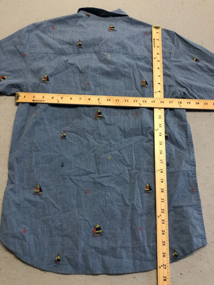 Camisa Walker Refinery Abotonada Para Hombre Mediana Estampado Náutico Cuello Informal Foto 4 de 4