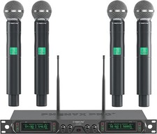 Wireless Microphone System 4channel Uhf Wireless Mic Fixed Frequency Cordlessmic