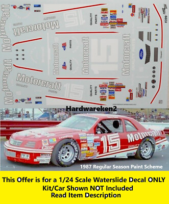 NASCAR DECAL #15 MOTORCRAFT 1987 FORD THUNDERBIRD RICKY RUDD 1/24