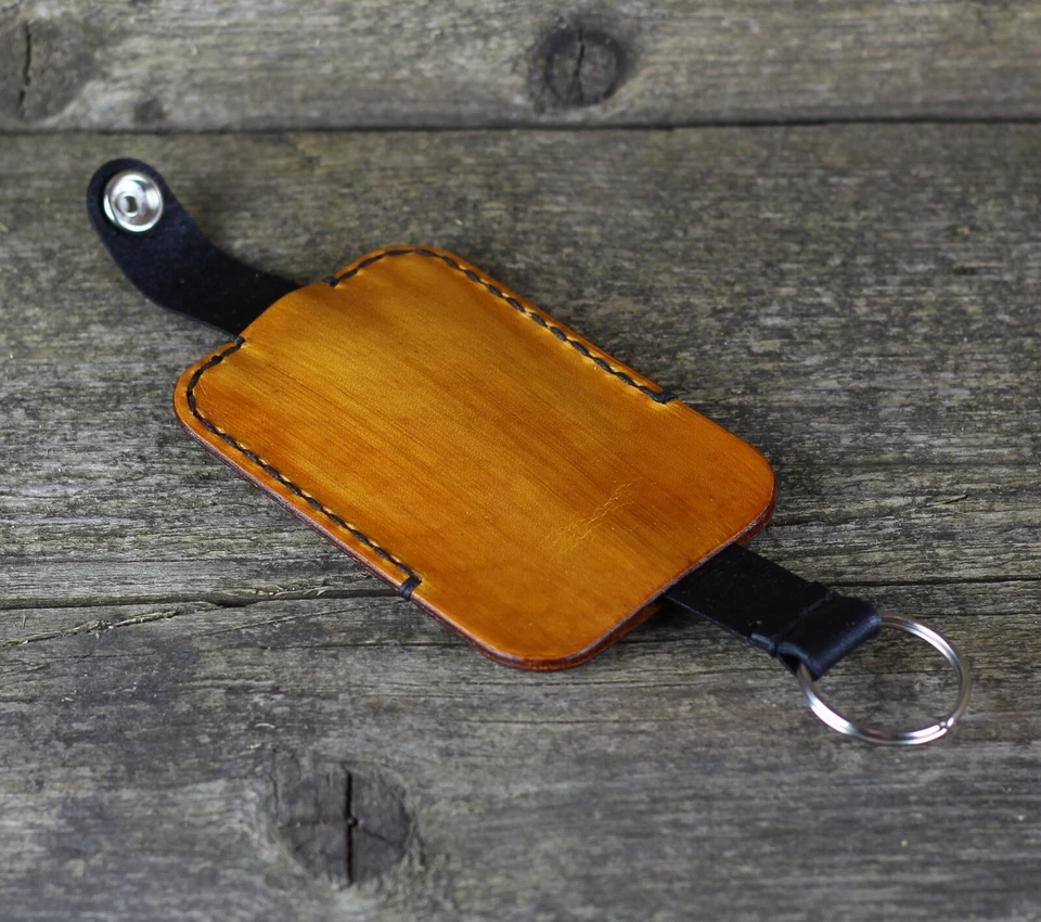 Bug - Llavero de cuero, estuche con llavero de plata, llavero bug. Foto 4 de 4