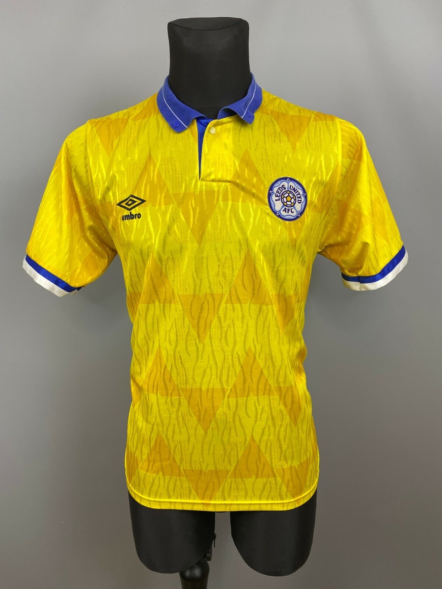 LEEDS UNITED 1989 1991 AWAY SHIRT FOOTBALL SOCCER JERSEY UMBRO MENS SIZE M