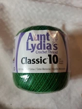 Aunt Lydia Crochet Thread Cotton Classic Size 10 - Myrtle Green 350 Yards