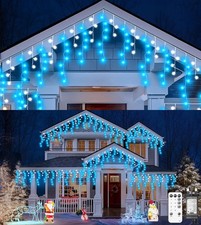 ULIGHTOWN Icicle Outdoor Christmas Lights, 5M 120LED Icicle Lights Outdoor Wate