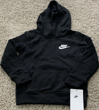 Nike Boys Black Fleece Pullover Hoodie 4 XS Long Sleeve 86F322-023 NWT