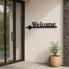 Black Metal Welcome Sign Modern Porch Wall Art Outdoor Home Decor