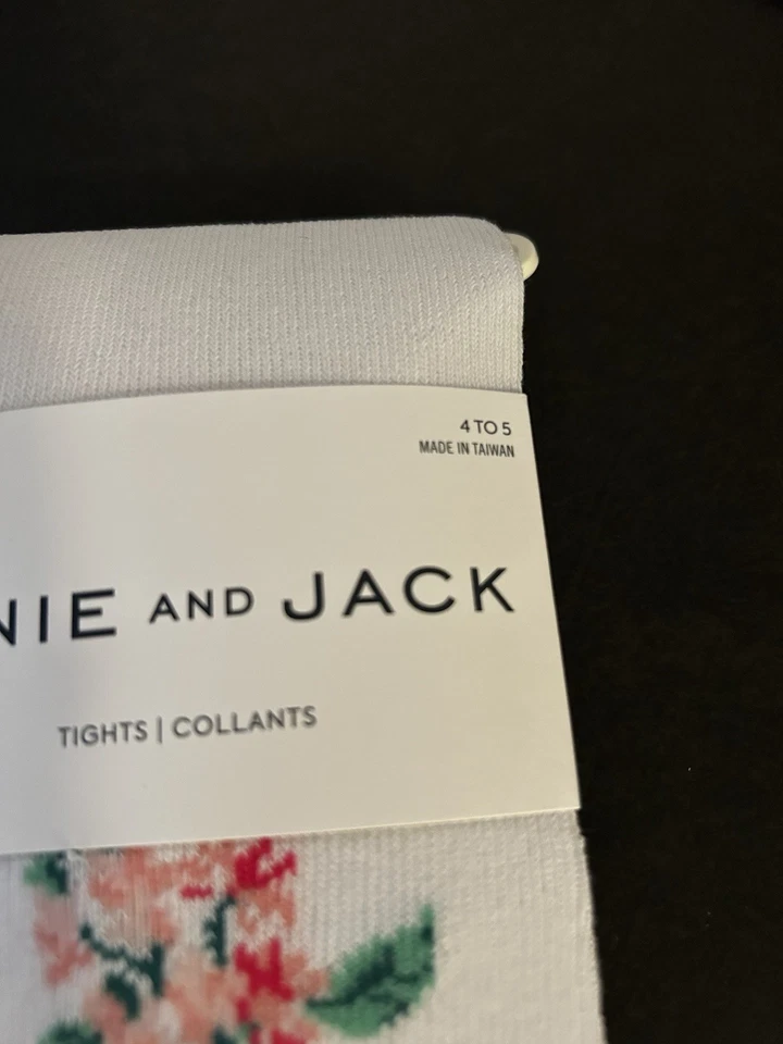 Medias Janie and Jack Florales Blancas Talla 4-5 años Nuevas con etiquetas Foto 2 de 3