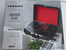 NEW CROSLEY CR8005F-WO CRUISER PLUS PORTABLE BLUETOOTH VINYL TURNTABLE BLACK/RED