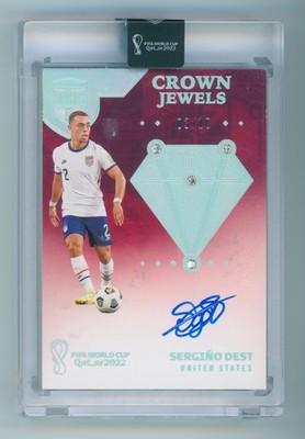 2022 Sergino Dest Panini Eminence World Cup Crown Jewels USMNT Autographed 3/10