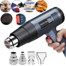 2500W Heat Gun Electric LCD Display Hot Air Gun Dual Temperature 4 Nozzles Tool