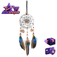 TraumfäNger Auto Deko Handgefertigt Feder American Indian Dreamcatcher