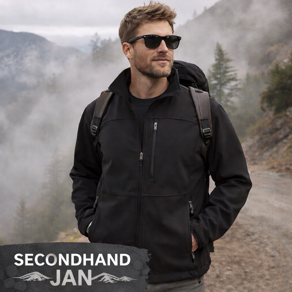 Fossa Lightweight Soft Shell Black Jacket Zip Poc… - image 1