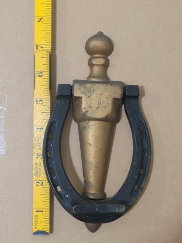 SOLID BRASS HORSESHOE DOOR KNOCKER 7.5"