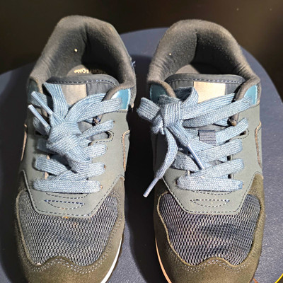 Kids  Gray/Blue Low Top Lace-Up Athletic Sneaker Shoes for Kids