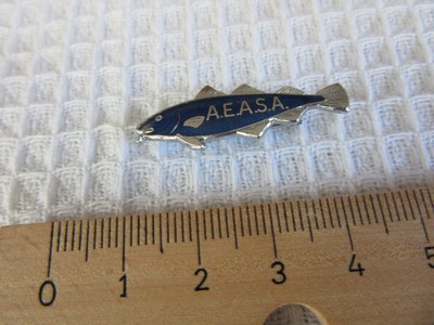 A.E.A.S.A. ANGLING FISHING VINTAGE RARE PIN BADGE  (# AG1)