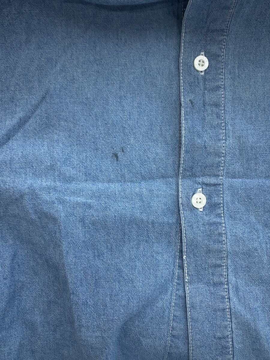 STUSSY Chambray Shirt with Skull Print, Long Sleeve, Medium, Cotton, IDG, Solid  thumbnail 7