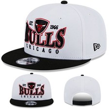 New Era Chicago Bulls 9Fifty Snapback Hat NBA Front Team Letter White Cap